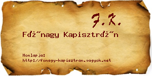 Fónagy Kapisztrán névjegykártya